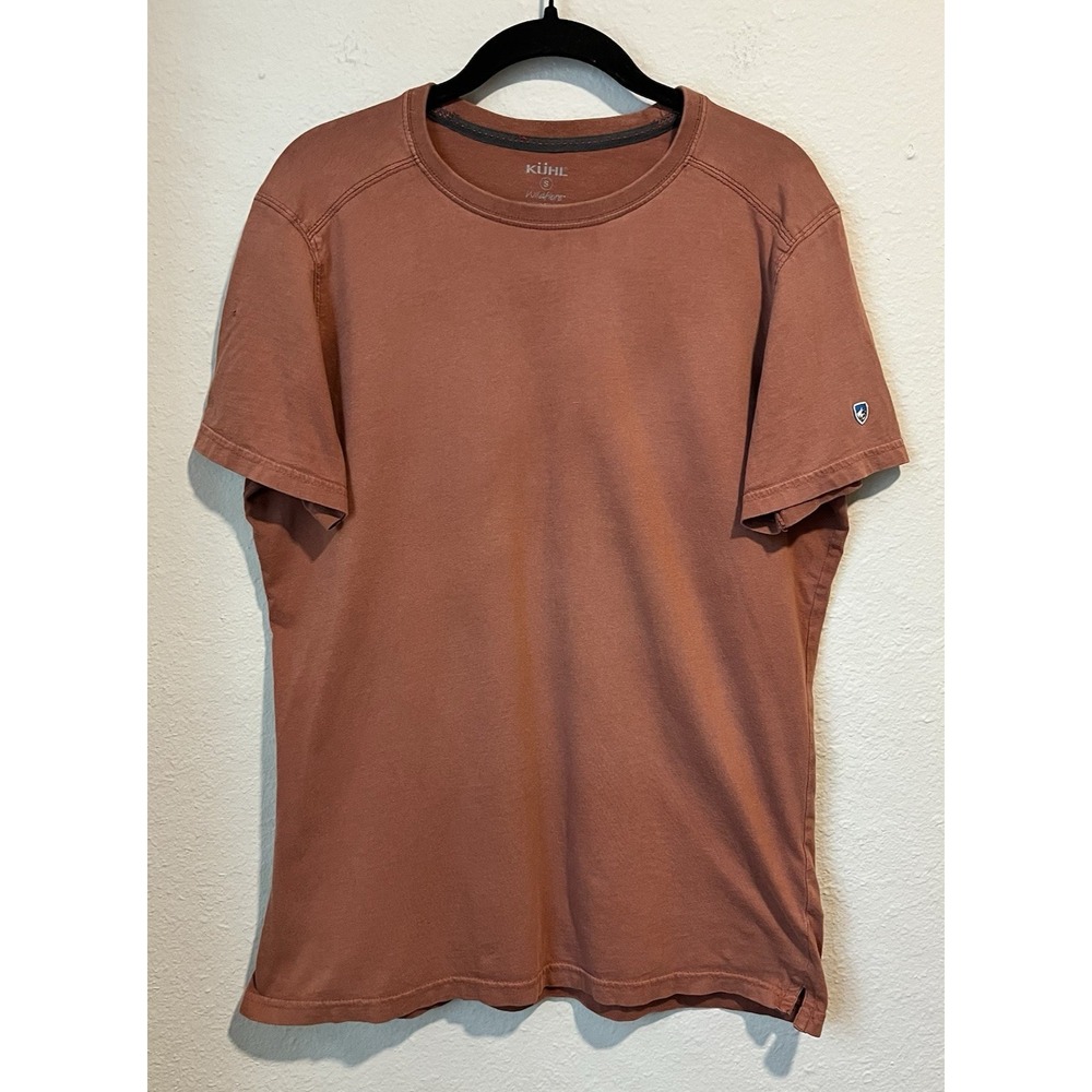 Kuhl Men's T-Shirt Small Short Sleeve Crew Neck Wild Fibre Rust Organic Cotton
